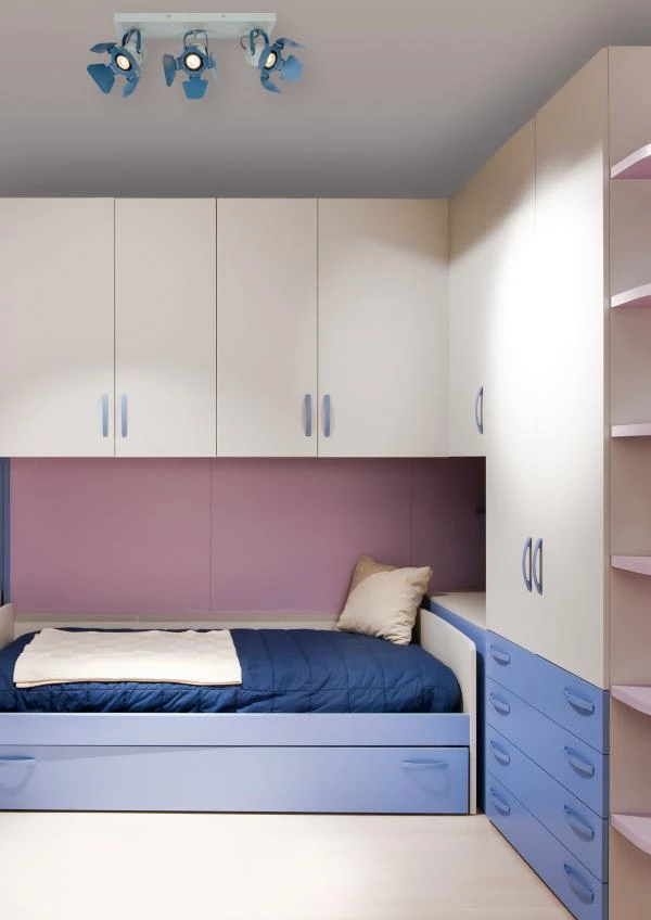 Lucide PICTO - Spot plafond Chambres d'enfant - 3xGU10 - Bleu - ambiance 2